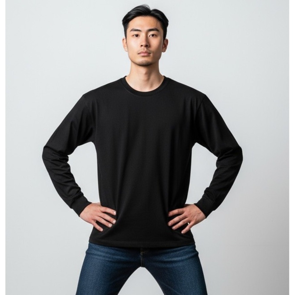 HeatKeep Mens Large Black Long Sleeve Thermal Base Layer Shirt‎